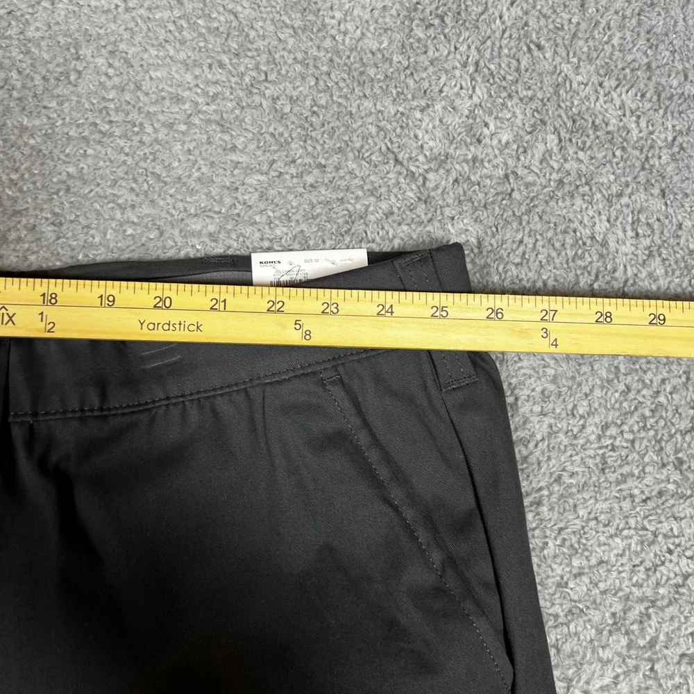 Sonoma Flat-Front Shorts Mens 52 Black‎ New Flexwear 9-in Inseam Cotton Stretch